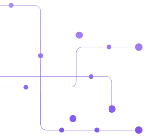 Purple lines and dots on black background.